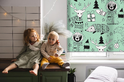 Daylight roller blind Winter animals