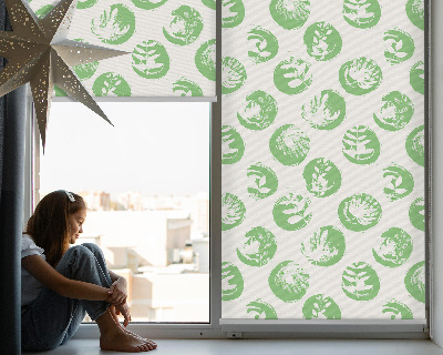 Daylight roller blind Plants reflected on green wheels