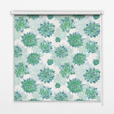 Daylight roller blind Green flowers