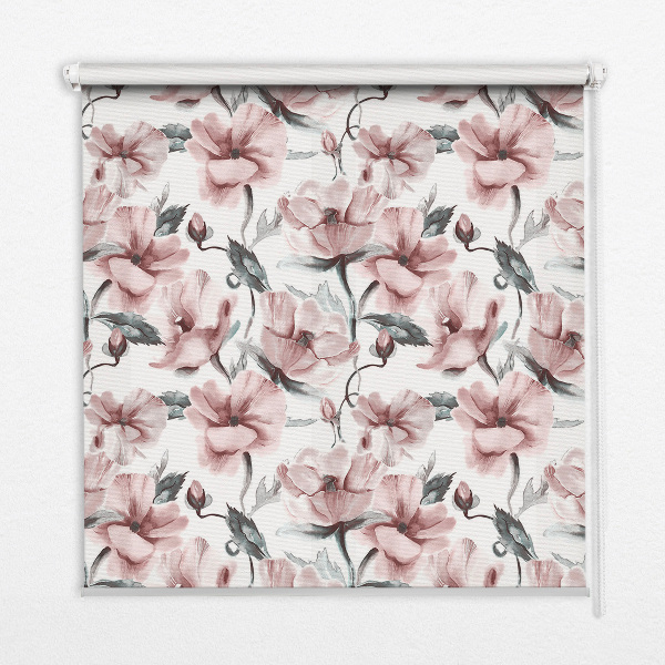 Window blind Pink flowers