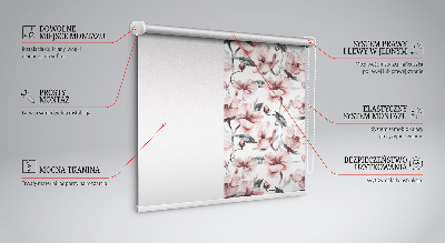 Window blind Pink flowers