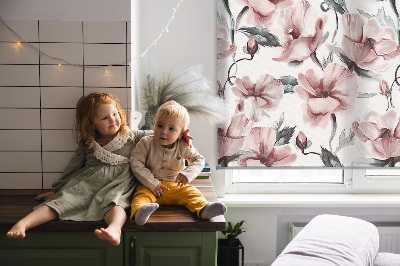 Window blind Pink flowers