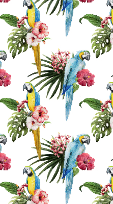 Window blind Parrot on flowers