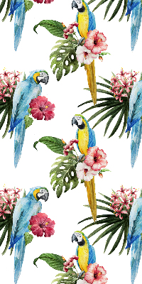 Window blind Parrot on flowers