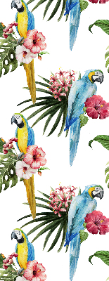 Window blind Parrot on flowers