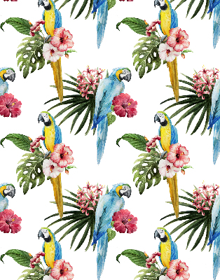 Window blind Parrot on flowers