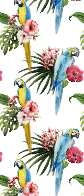 Window blind Parrot on flowers