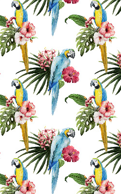 Window blind Parrot on flowers