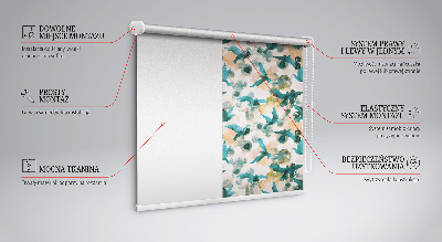 Roller blind for window Birds and colorful spots