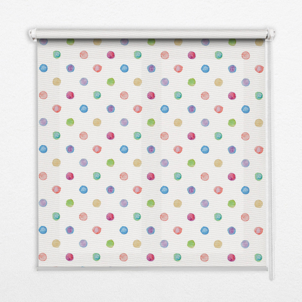 Roller blind for window Colored dots