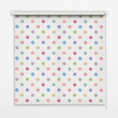 Roller blind for window Colored dots