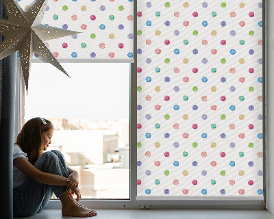 Roller blind for window Colored dots