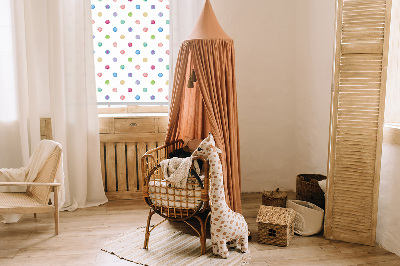 Roller blind for window Colored dots