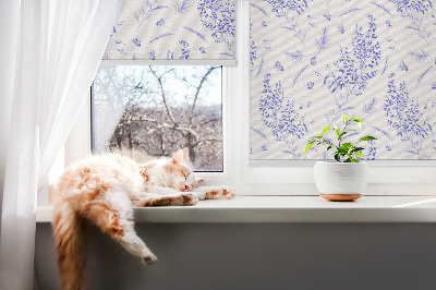 Kitchen roller blind Purple plants