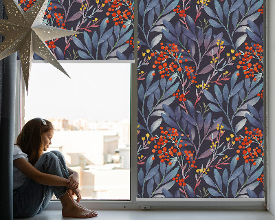 Daylight roller blind Dark leaves and rowan