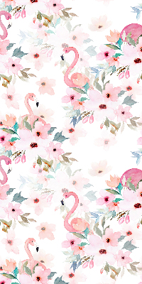 Roller blind for window Flamingo among flowers