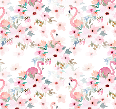 Roller blind for window Flamingo among flowers