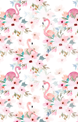 Roller blind for window Flamingo among flowers