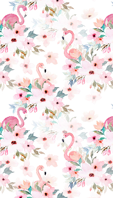 Roller blind for window Flamingo among flowers