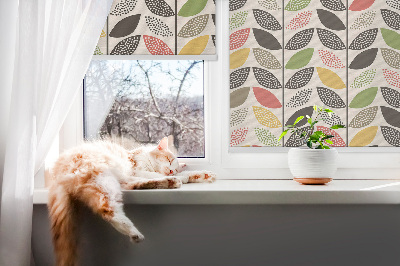 Roller blind for window Colorful leaves