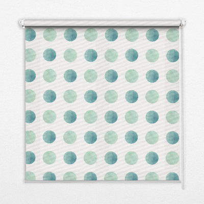 Window blind Turquoise dots white background