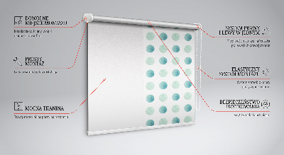 Window blind Turquoise dots white background