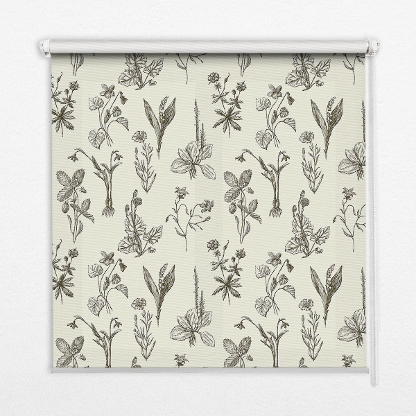 Window blind Drawed flowers