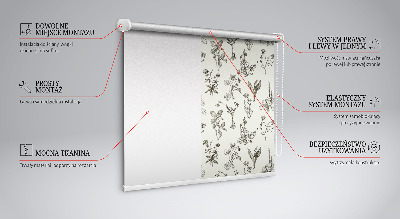 Window blind Drawed flowers