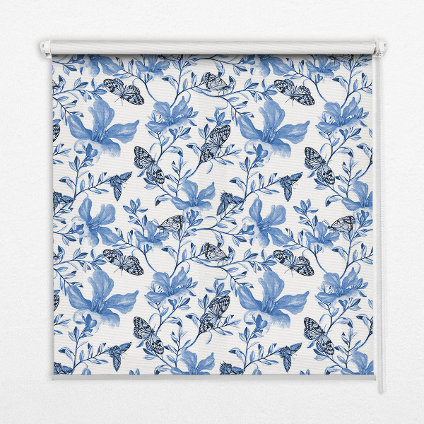 Kitchen roller blind Blue butterflies