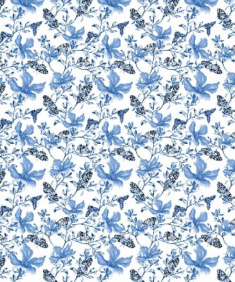 Kitchen roller blind Blue butterflies