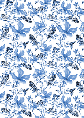 Kitchen roller blind Blue butterflies