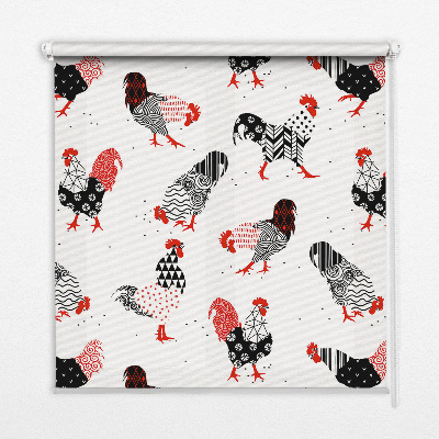 Kitchen roller blind Roosters