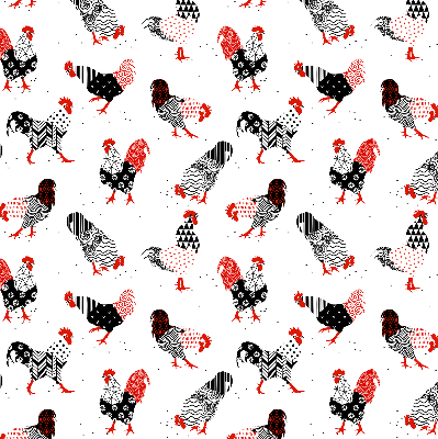 Kitchen roller blind Roosters