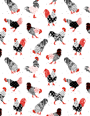 Kitchen roller blind Roosters