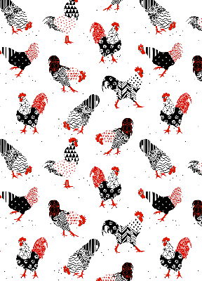 Kitchen roller blind Roosters