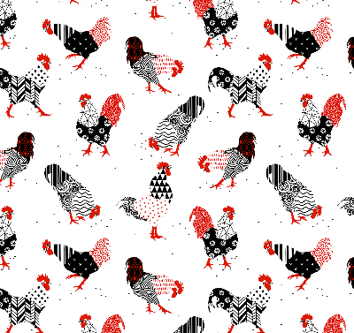 Kitchen roller blind Roosters