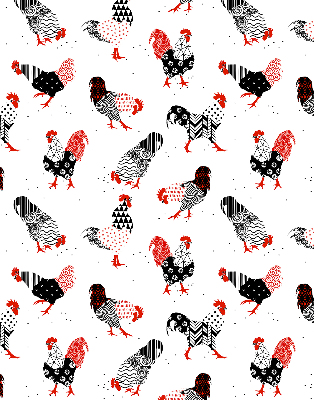 Kitchen roller blind Roosters