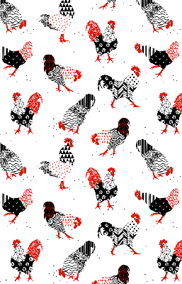 Kitchen roller blind Roosters