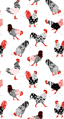 Kitchen roller blind Roosters