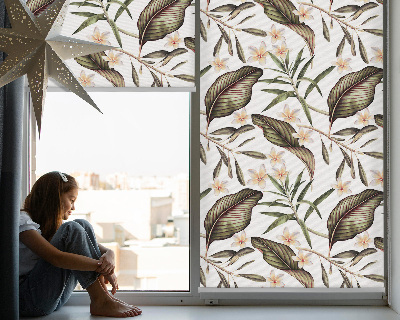 Roller blind for window Flowers with stems