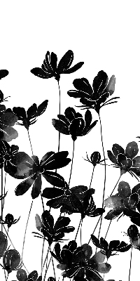Roller blind Black flowers