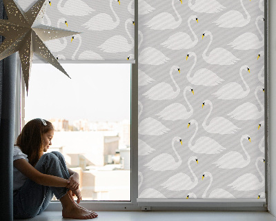 Roller blind Swans