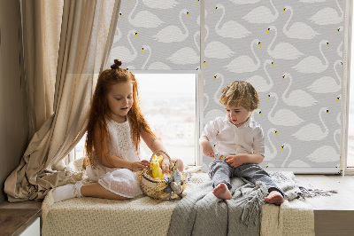 Roller blind Swans