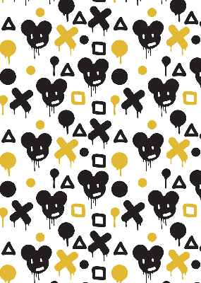 Roller blind Black and yellow designs