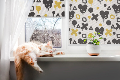 Roller blind Black and yellow designs