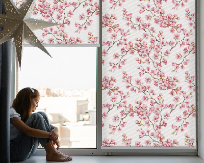 Roller blind for window Pink lily