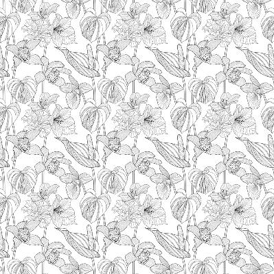 Window blind Sketched flowers