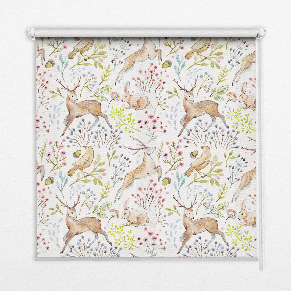 Roller blind for window Deer and deer