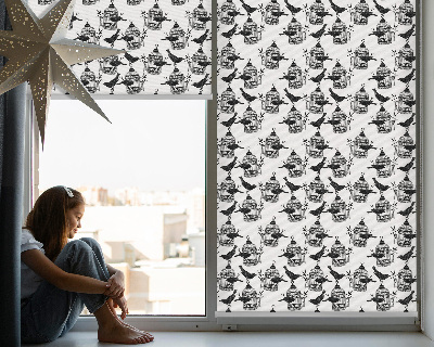 Roller blind for window Black crops