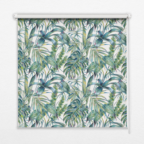 Roller blind for window Tropical leaves